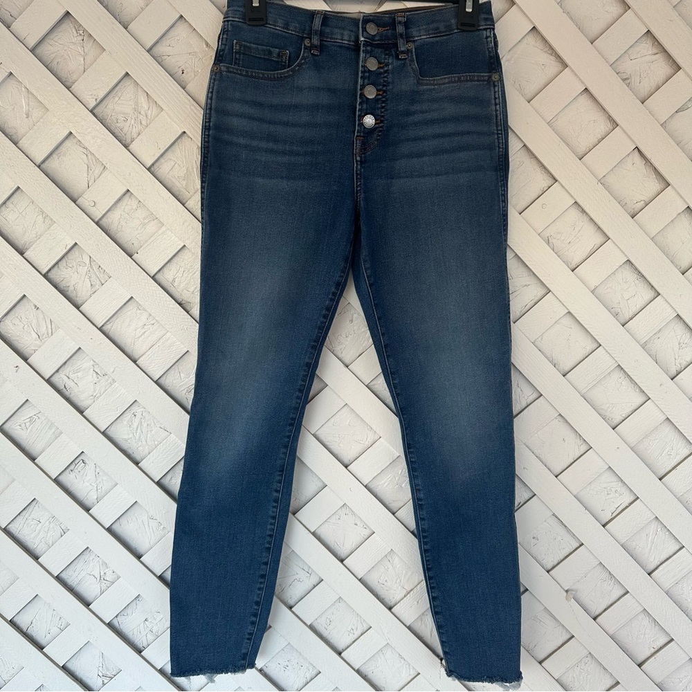 Everlane Vintage Skinny Jean High Rise Button Fly Raw Hem, Size 26 Reg